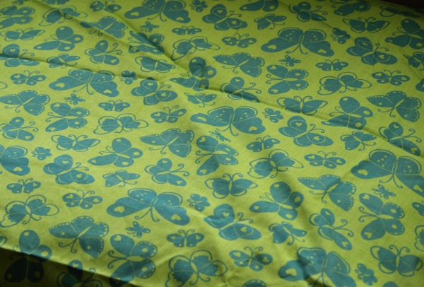 Green blue butterfly fabric
